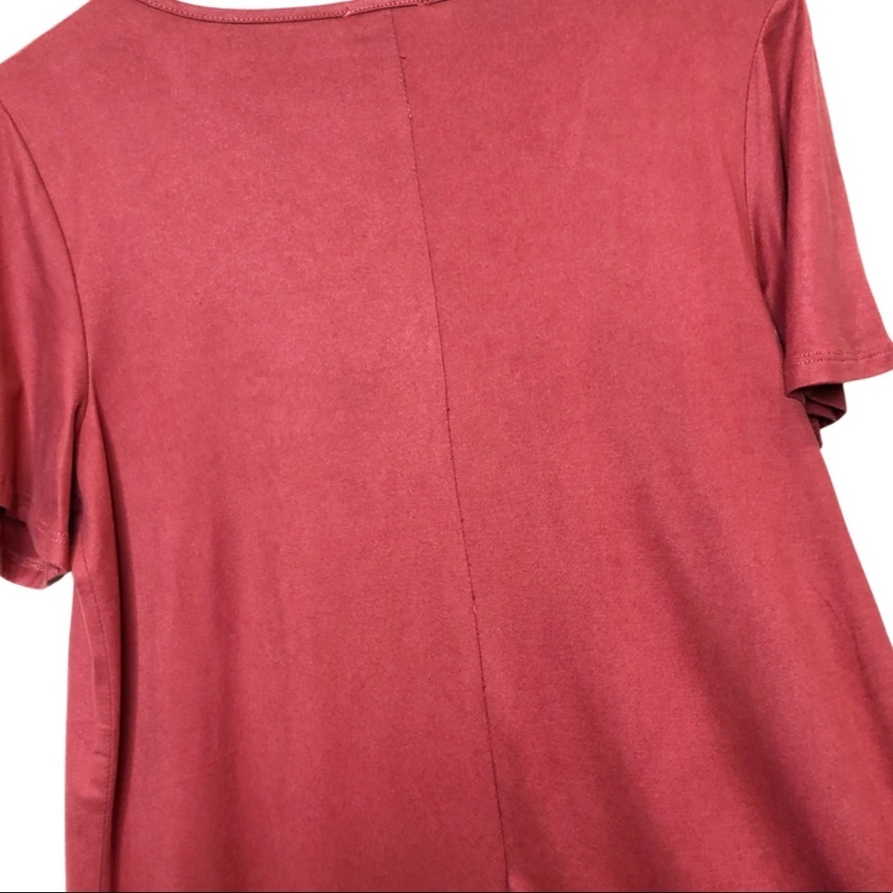 Charming‎ Charlie Red Pink Crisscross Neck Short Sleeve Tunic Dress Women's - Picture 12 of 16